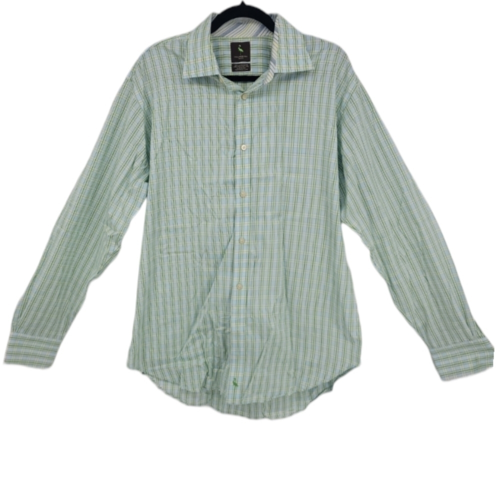 Tailorbyrd‎ 100% Cotton Blue and Green Button Up